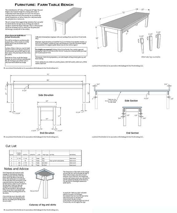 Furniture Farm Table Bench Isgood, Farm Table And Bench Plans