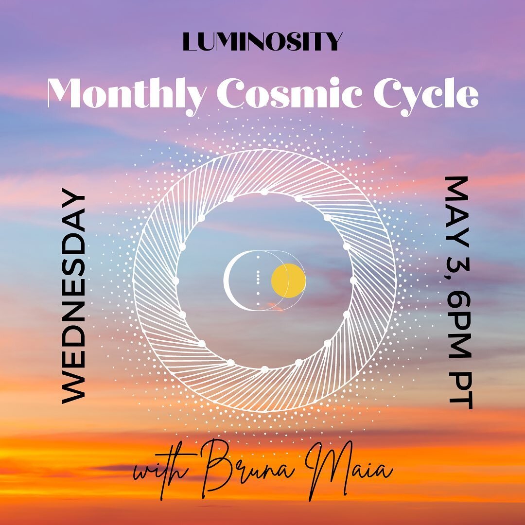 This Wednesday at 6pm PST, I&rsquo;ll be teaching on @heidiroserobbins Luminosity platform for May&rsquo;s Monthly Cosmic Cycle!

This is the perfect way for you to get ready for the Lunar Eclipse that&rsquo;s coming up on Friday, May 5 🌘🌒

I&rsquo