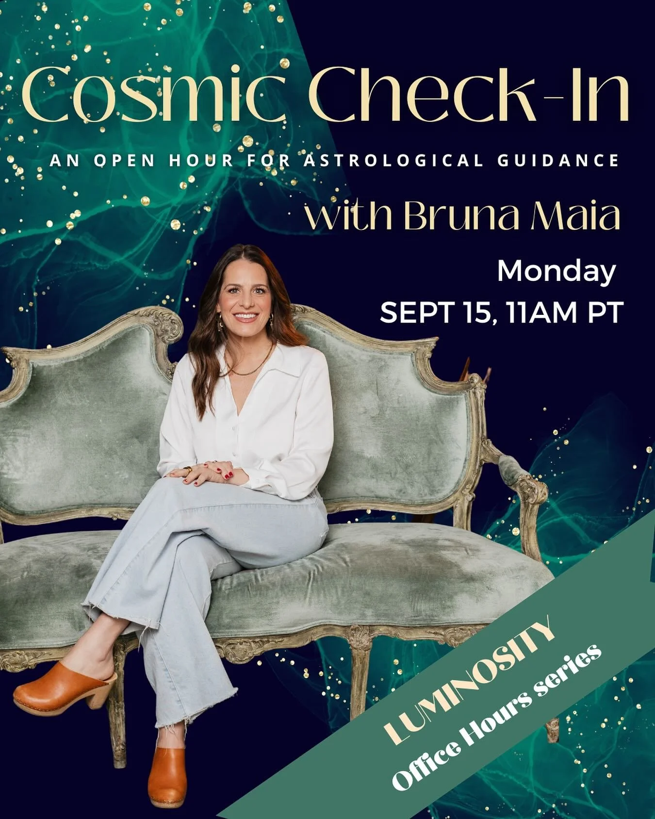 COSMIC CHECK-IN 💫
Luminosity Astrology Office Hours

📅Mon, Sept 15 at 11am PT
🔗 Link in bio 

✨Curious about how Astrology actually works?
✨Got specific questions about your chart?
✨Wondering how a current transit might be influencing you or the c