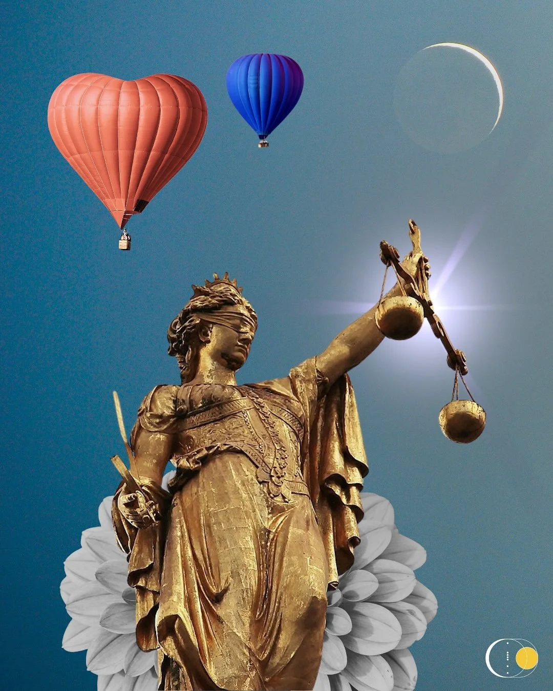 NEW MOON IN LIBRA ♎️ 
Sacred Moment of Recalibration 

The New Moon in Libra arrives as a sacred moment of recalibration, a call to restore balance not only in our relationships but within the field of consciousness itself. Libra&rsquo;s surface harm