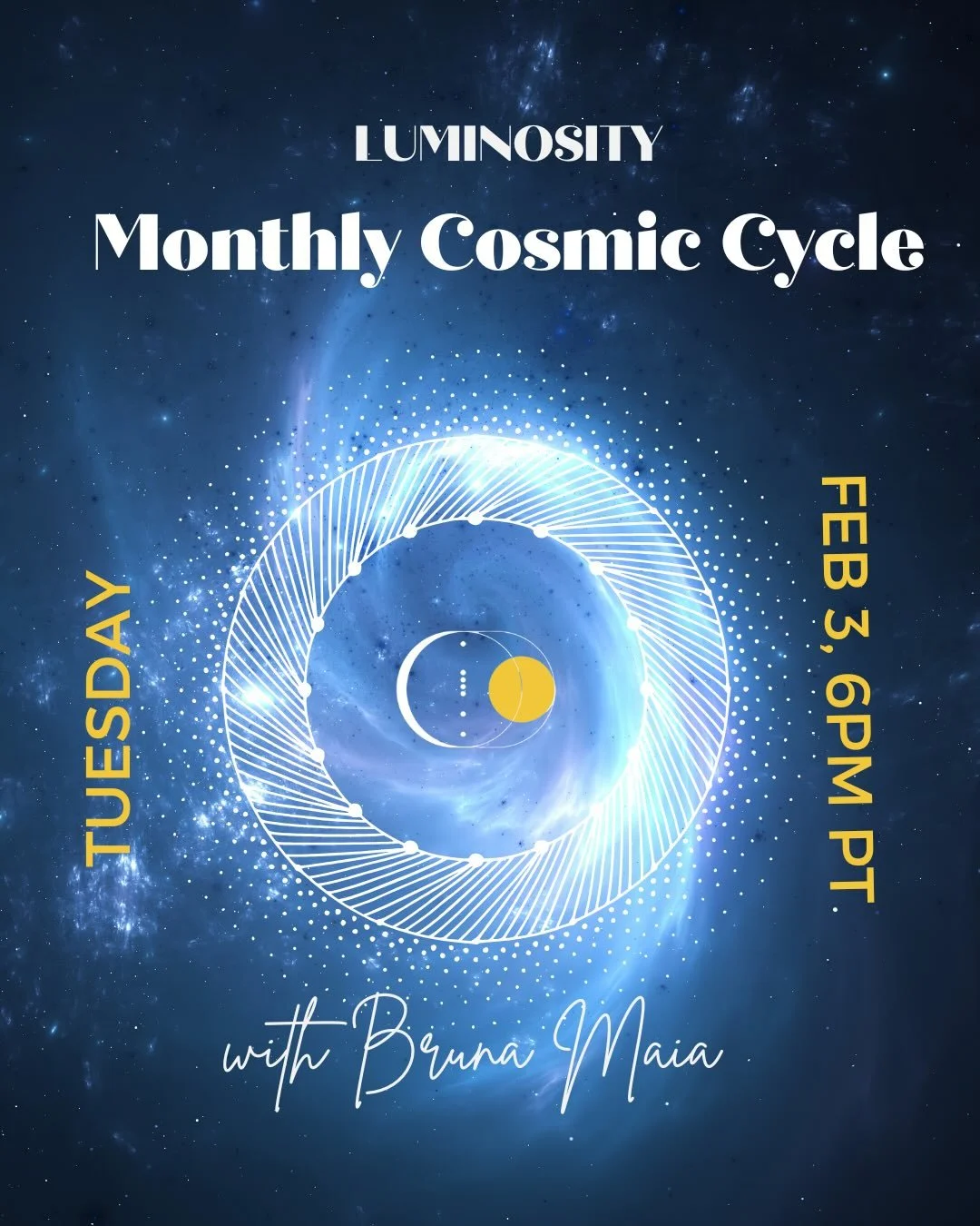 MONTHLY COSMIC CYCLE 
📅 TUESDAY 2/3 AT 6PM PT

🔗 To sign-up for this month&rsquo;s free classes on Luminosity, use link in bio

We&rsquo;ll be reviewing Jan&rsquo;s Astrological transits on Luminosity!

Important cycles include:
* Full Moon in Leo
