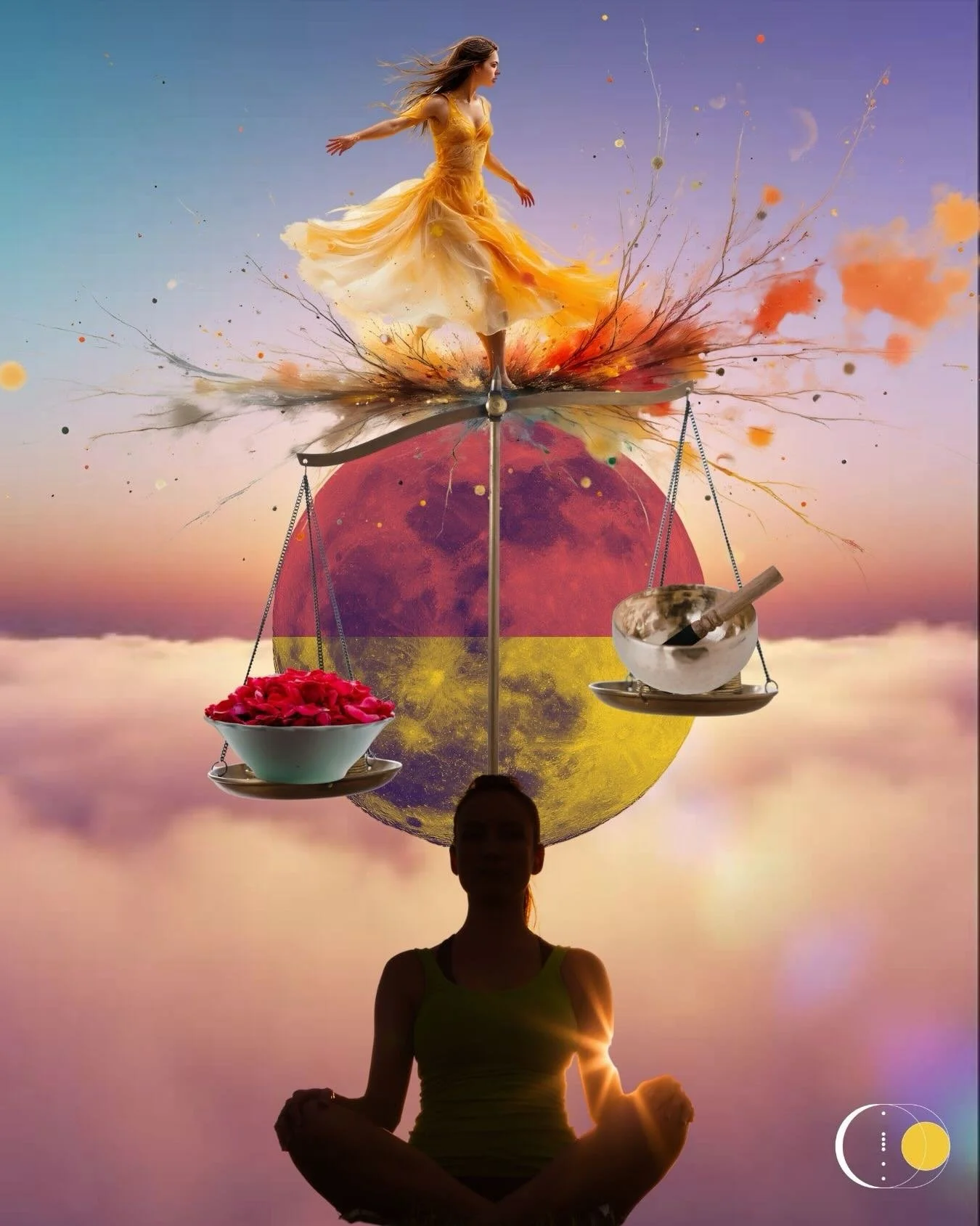 FULL MOON IN LIBRA 🌕
Full Moon of the Aries Season 
Between Becoming &amp; Belonging

On April 1st, the Sun in Aries stands opposite the Moon in Libra, casting light across the polarity of independence and relationship. Aries calls us toward instinc