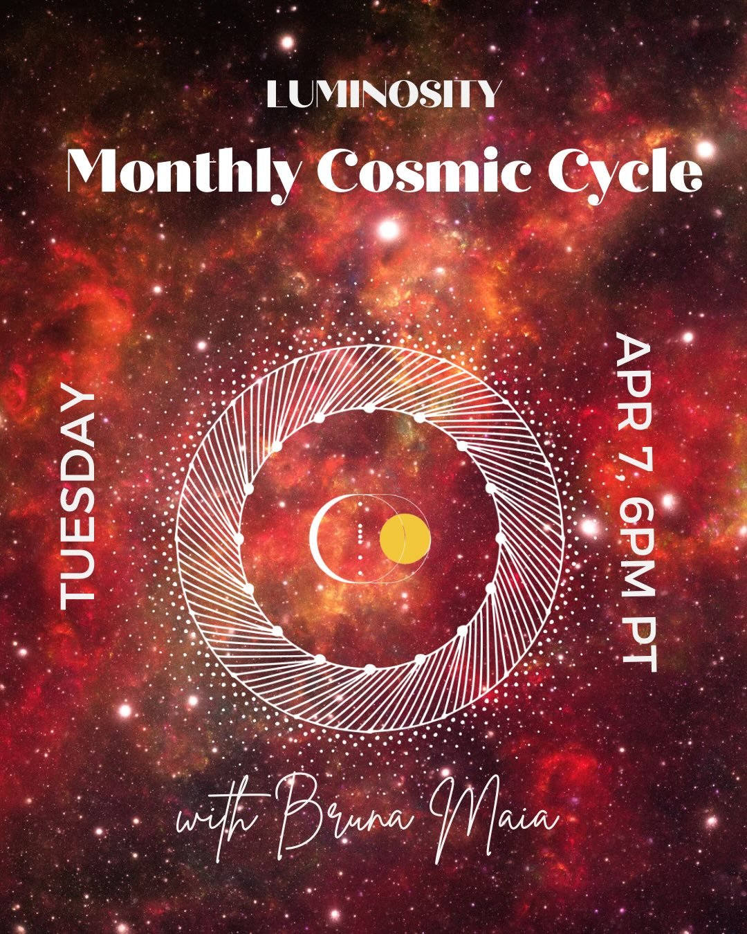 MONTHLY COSMIC CYCLE 
📅 TUES 4/7 AT 6PM PT

🔗 To sign-up for this month&rsquo;s free classes on Luminosity, use link in bio

We&rsquo;ll be reviewing April&rsquo;s Astrological transits on Luminosity!

Important cycles include:
* Mars enters Aries
