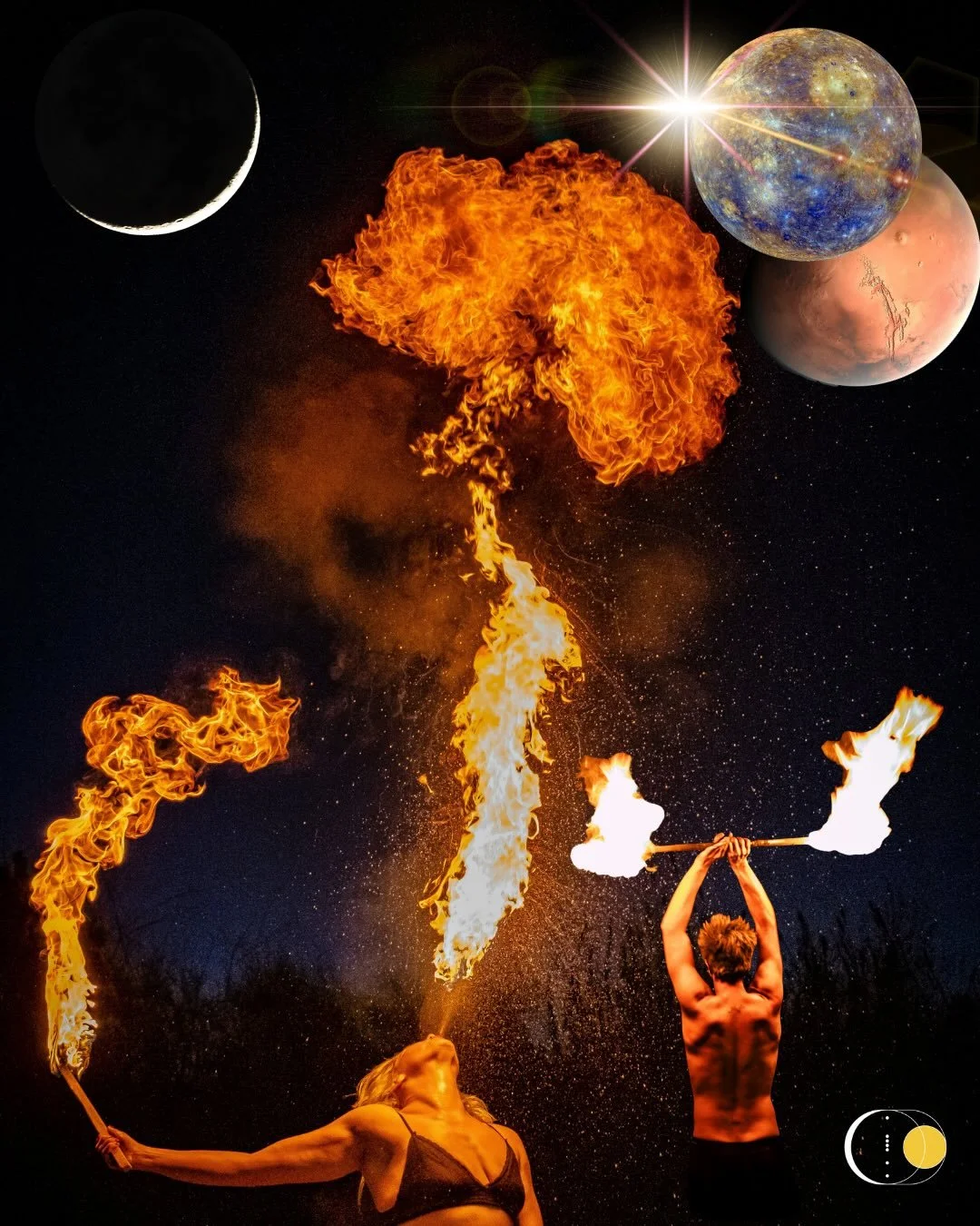 NEW MOON IN ARIES 🔥🔥🔥
Flames of Becoming

There are moments in the sky that feel less like a beginning and more like an ignition point. This New Moon in Aries is one of them. The Sun and Moon unite in the first sign of the zodiac, but they are far