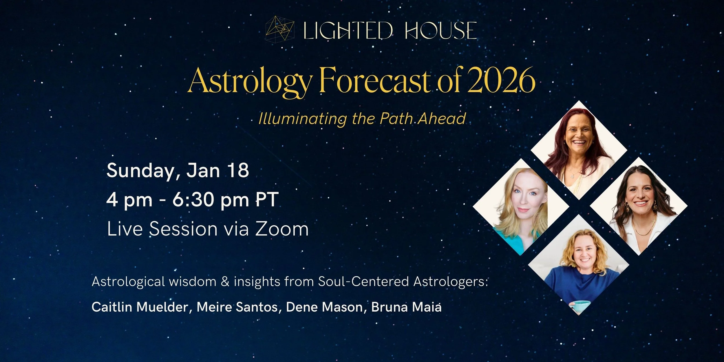 Join us for a rich Astrological panel discussing the major astrological transits and cosmic patterns for 2026 from a soul-centered lens. Sunday, Jan 18th.