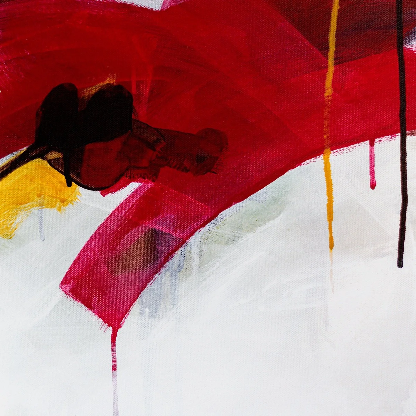 Contemporary abstract painting that explores the Red color and modern society.