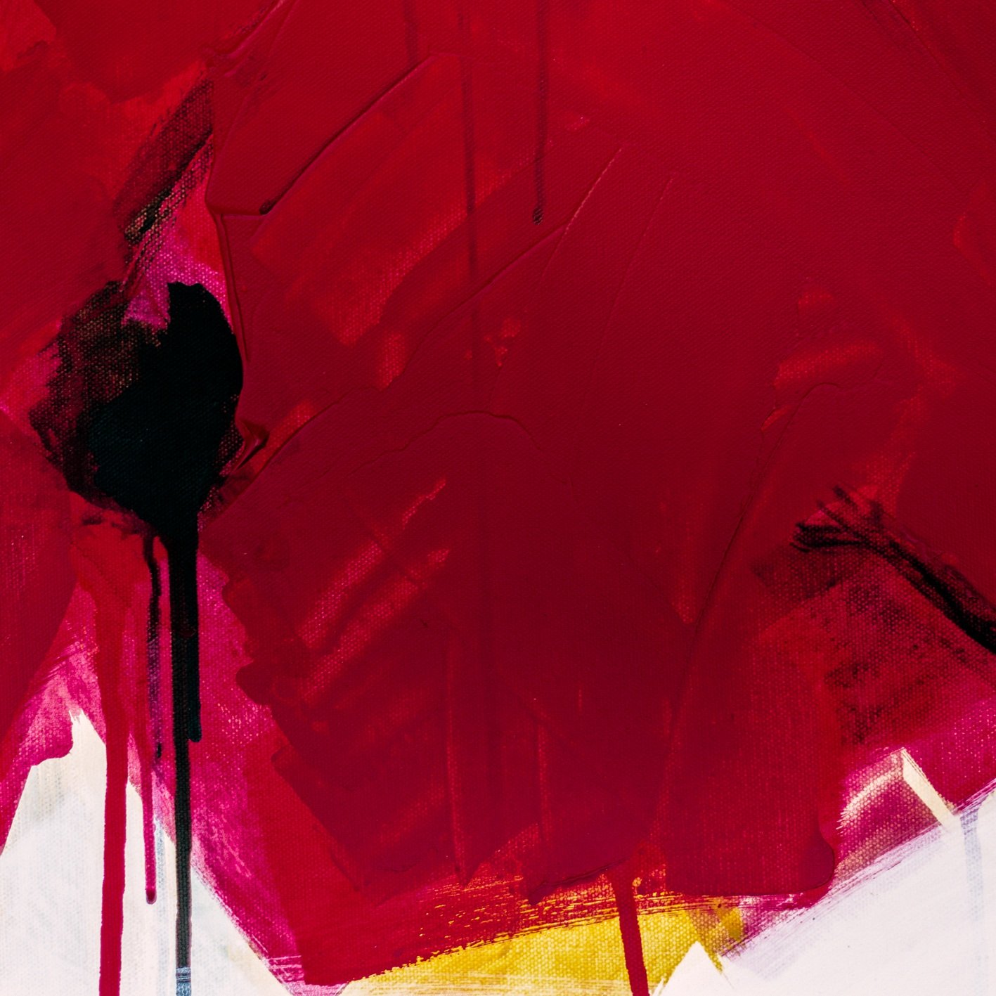 Contemporary abstract painting that explores the Red color and modern society.