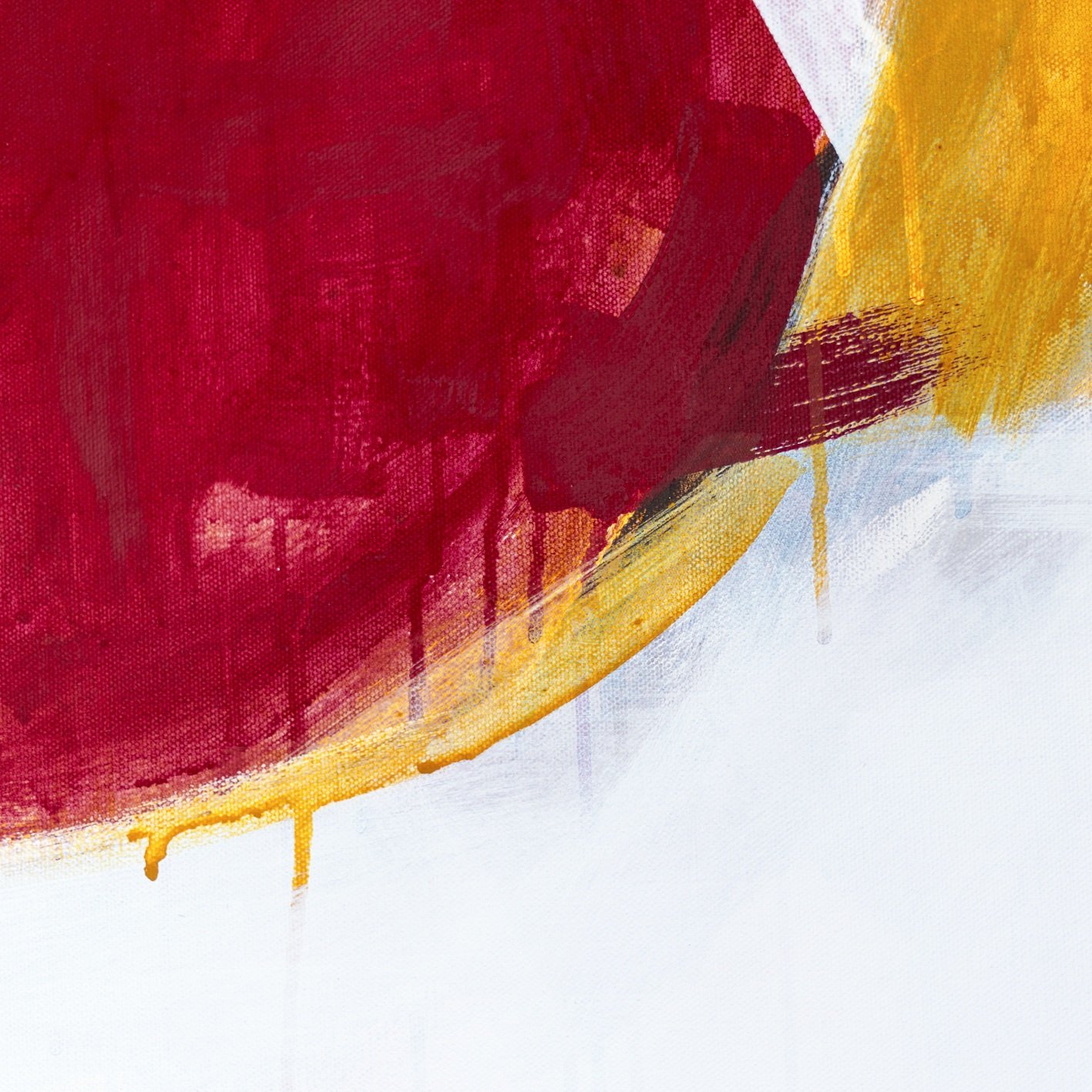 Contemporary abstract painting that explores the Red color and modern society.