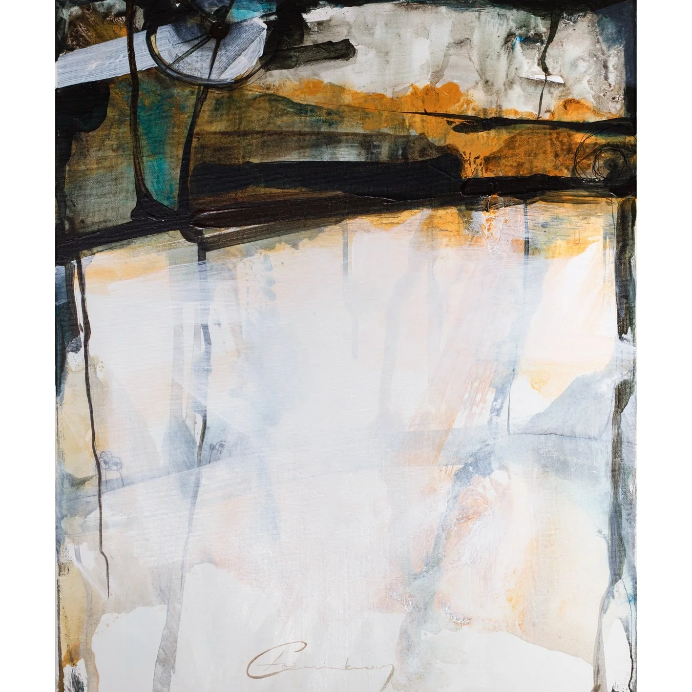 Contemporary abstract painting that explores color, form, and texture