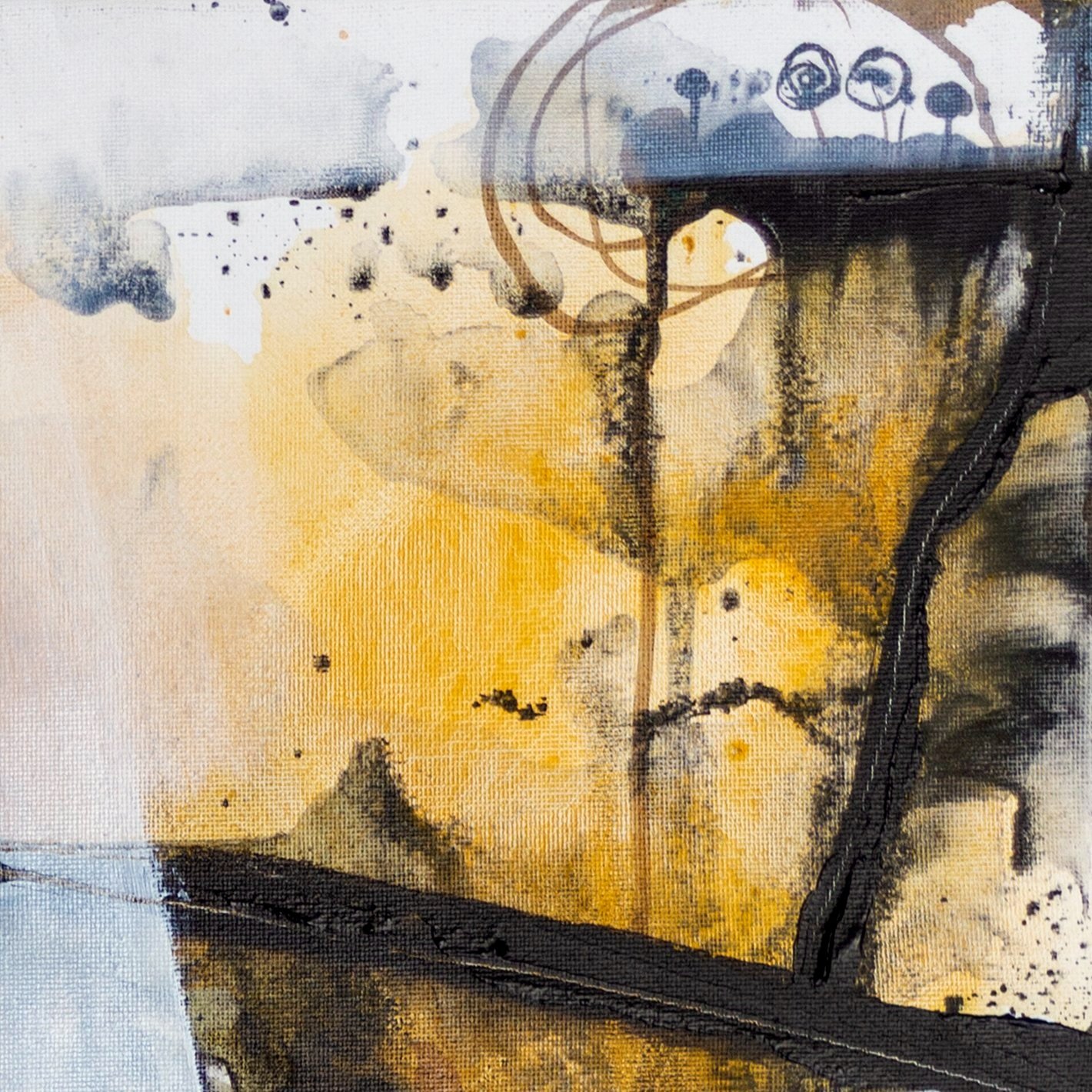 Contemporary abstract painting that explores color, form, and texture.