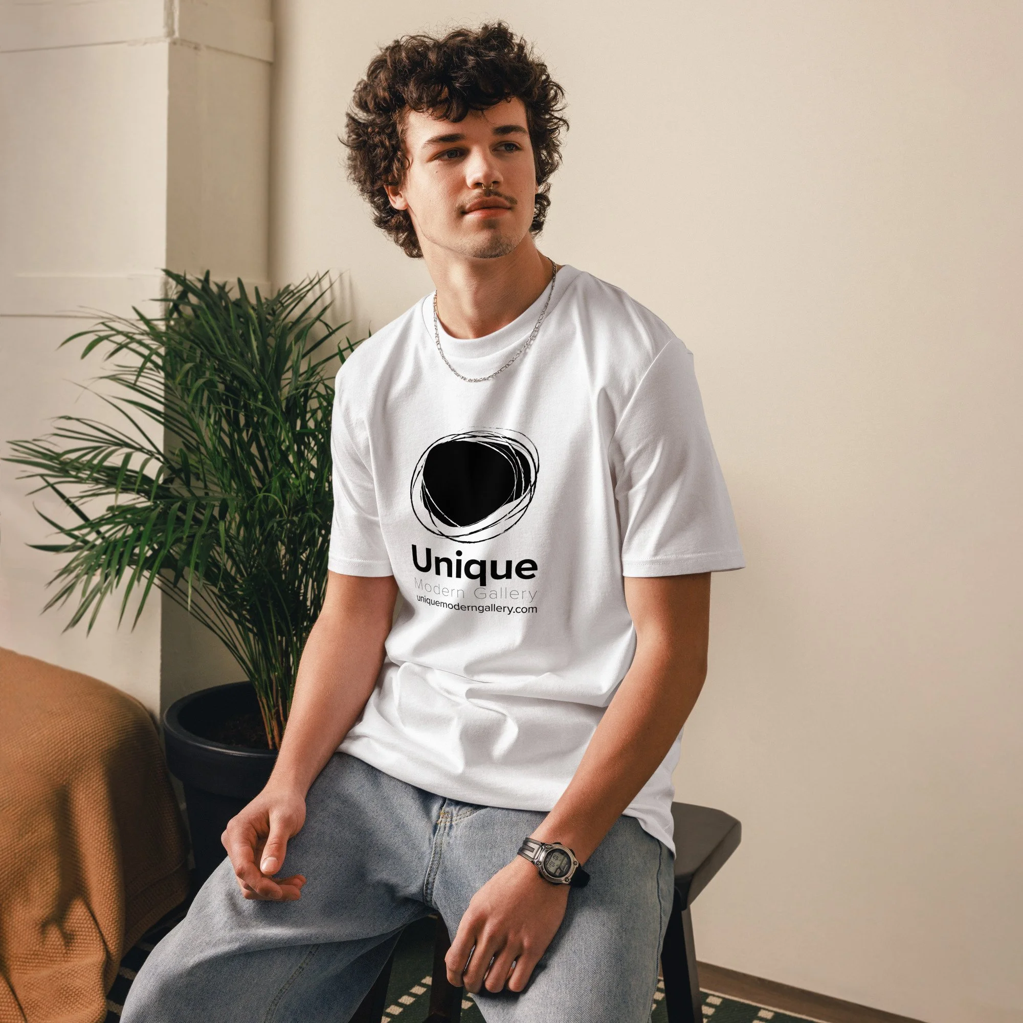 Unisex T-shirt with Unique motifs for sale.