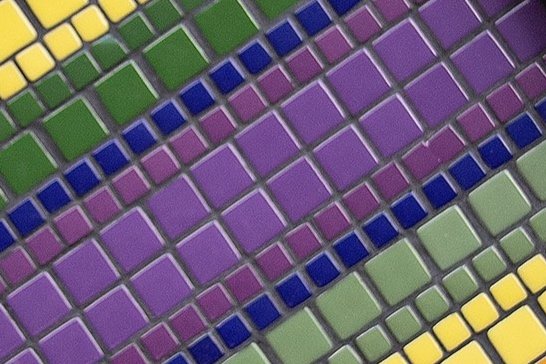 Contemporary mosaic tray presents a reinterpretation of the beauty of the Rainbow.
