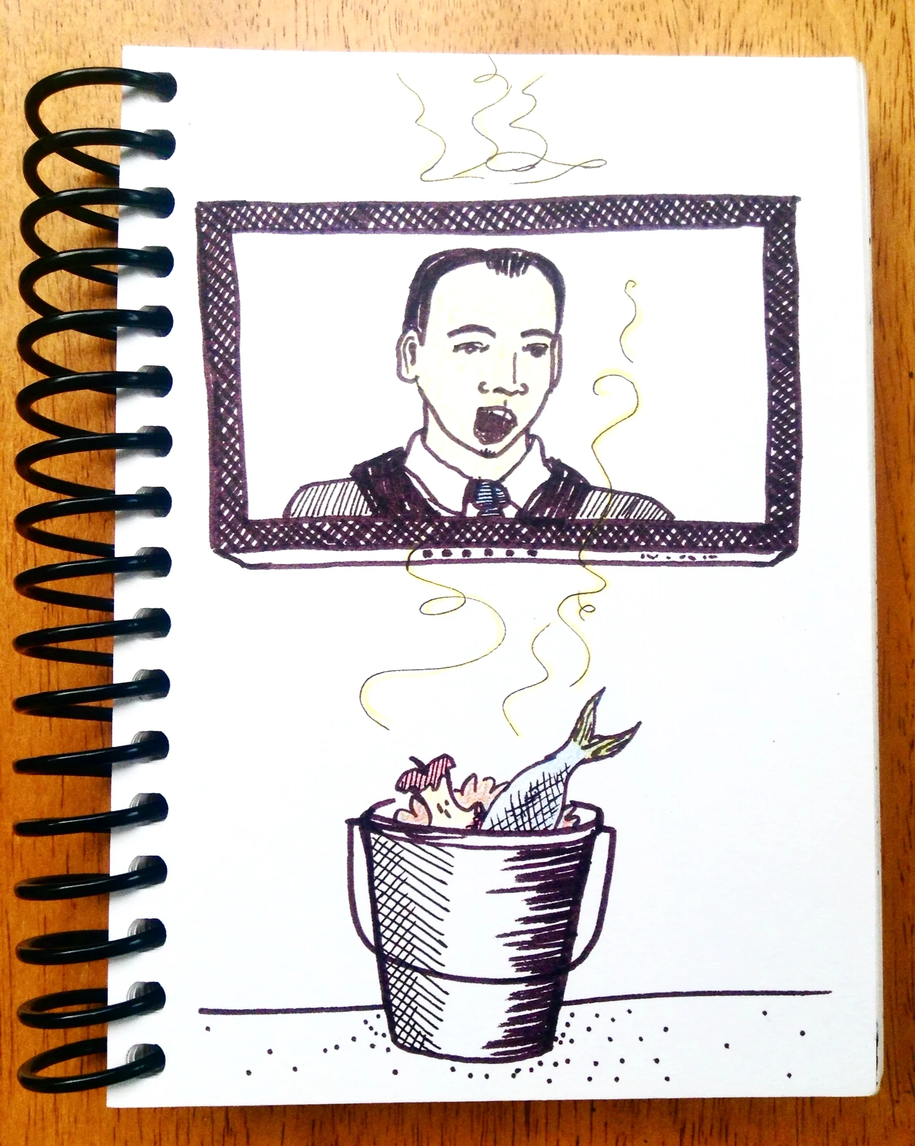 TV stinks. I drew this image while traveling across the country, to remind myself to ignore the news.
