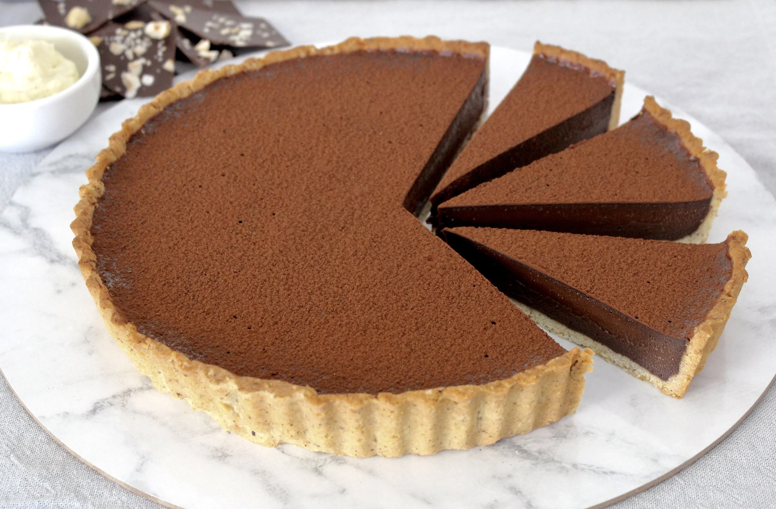 Dark Chocolate & Hazelnut Tart
