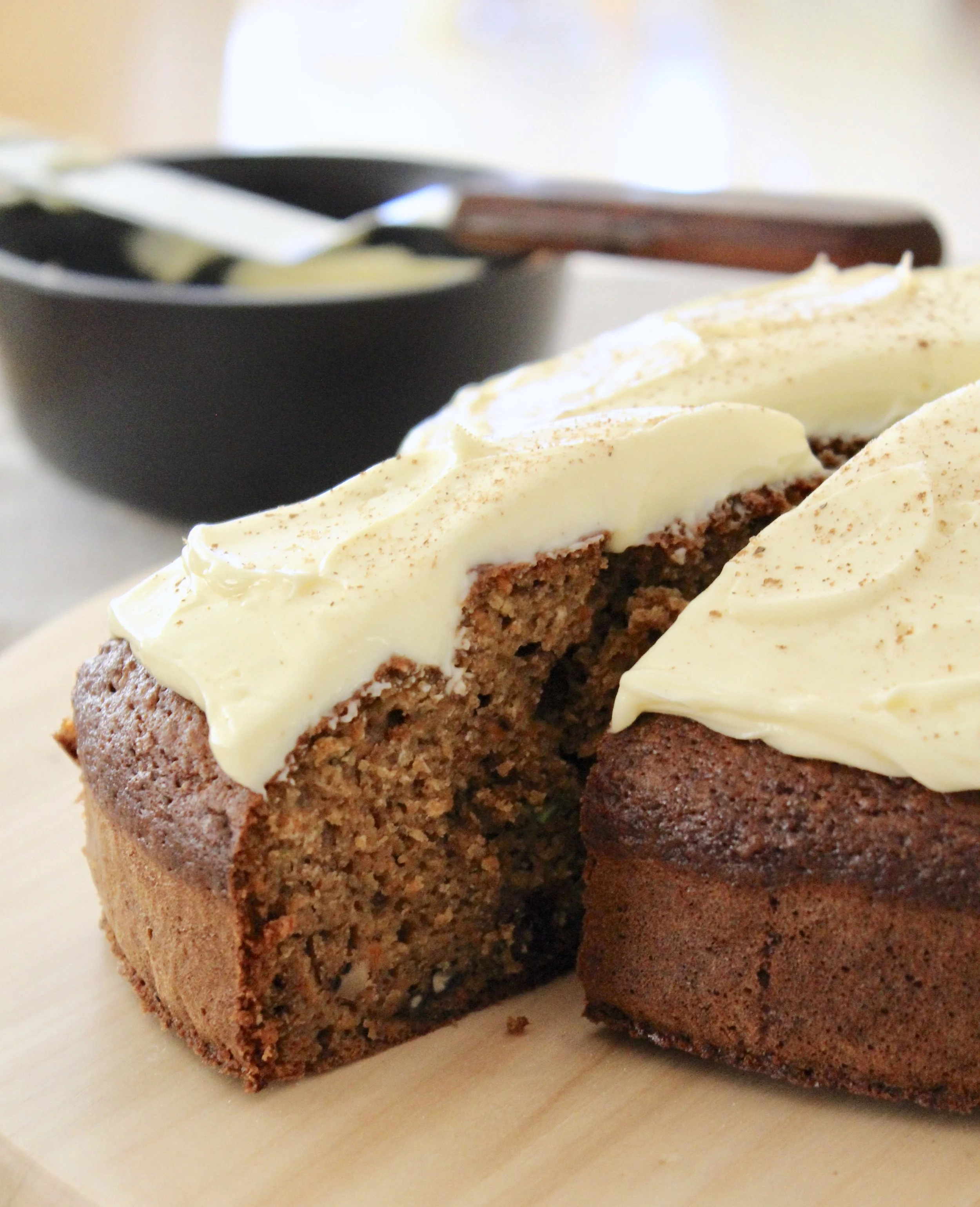 Carrot & Zucchini Cake with Lemon Cream Cheese Frosting