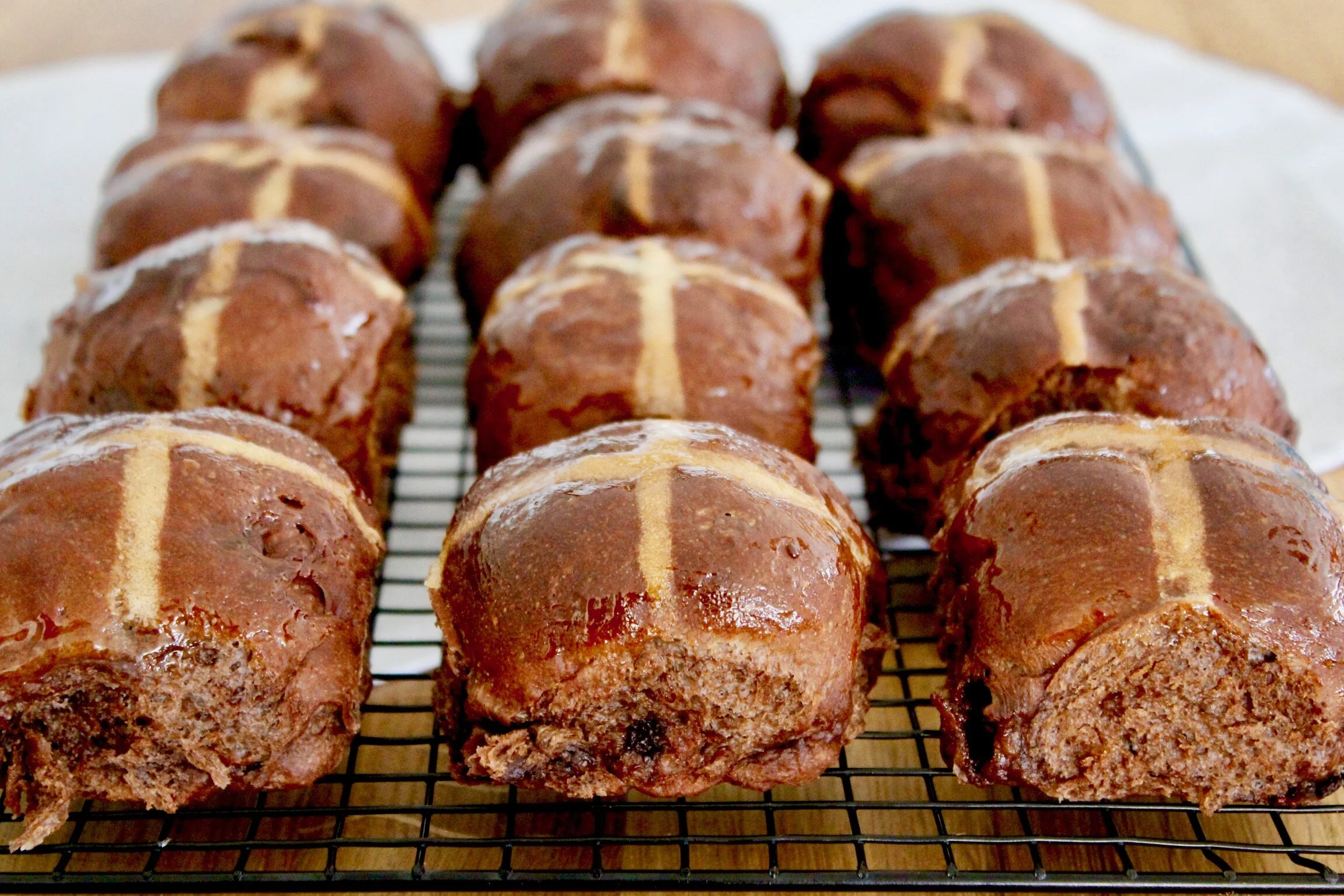 Chocolate Hot Cross Buns