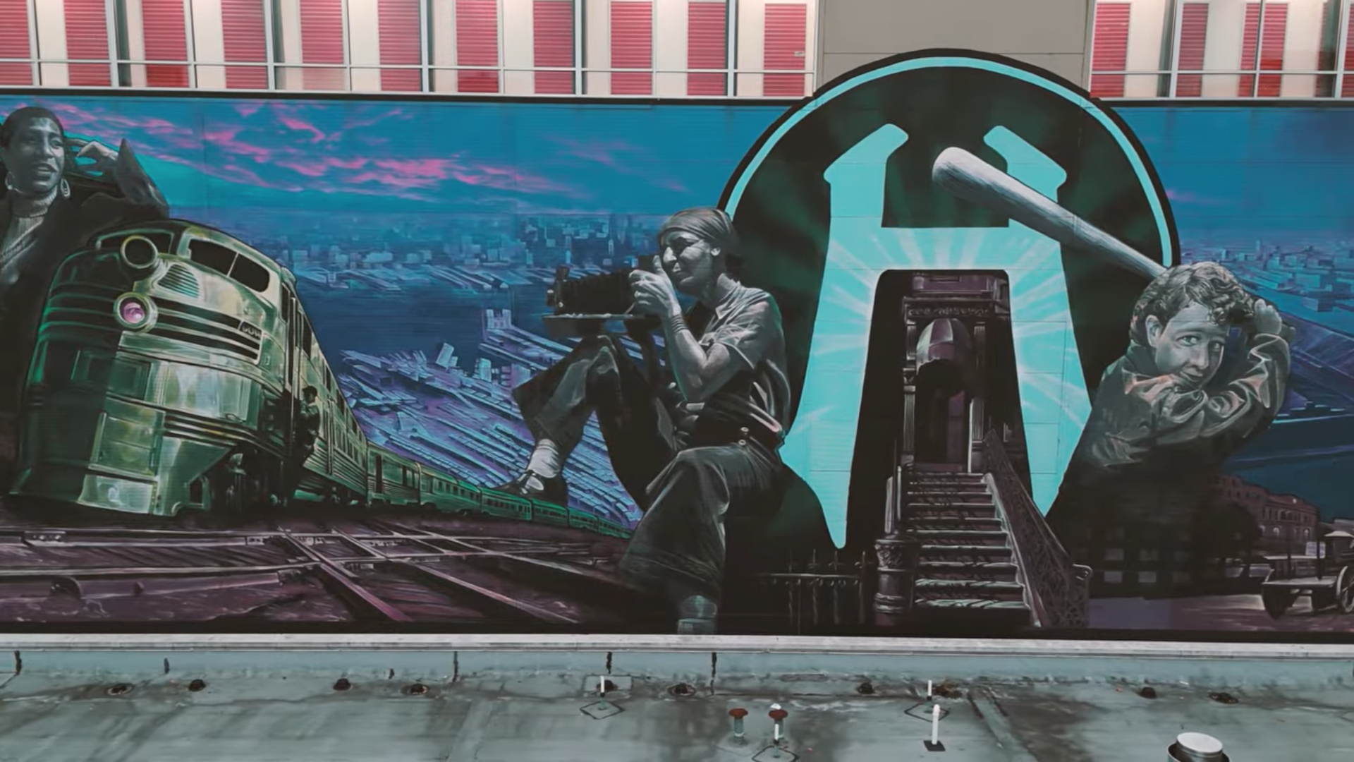 Distort Mural in Hoboken, New Jersey From The Sky