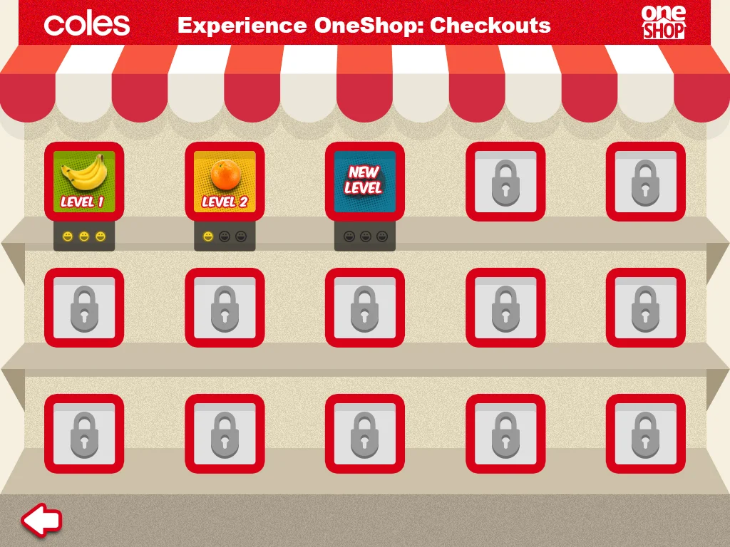 Menu Design Concept for Coles OneShop (Game)