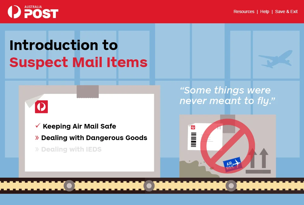Menu Design for Australia Post