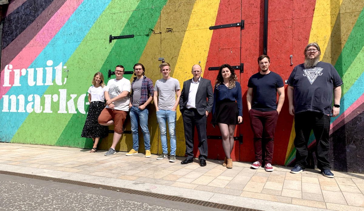Left to right: Gemma Wilson, Mark Hickson, Mike Bower, Adam Clarkson, Mark McAlpine, Alexandra Docolin, Joe Axon and Joe Sward.
