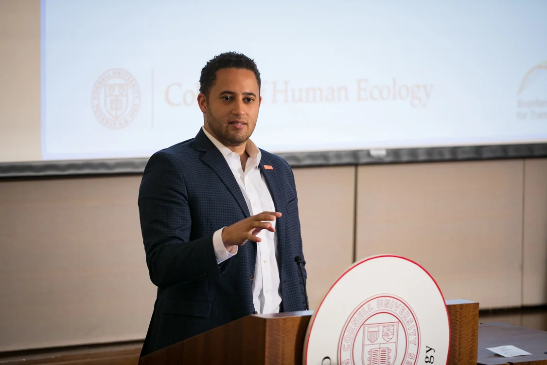 Svante Myrick speaking at the Cornell Project 2Gen inaugural event
