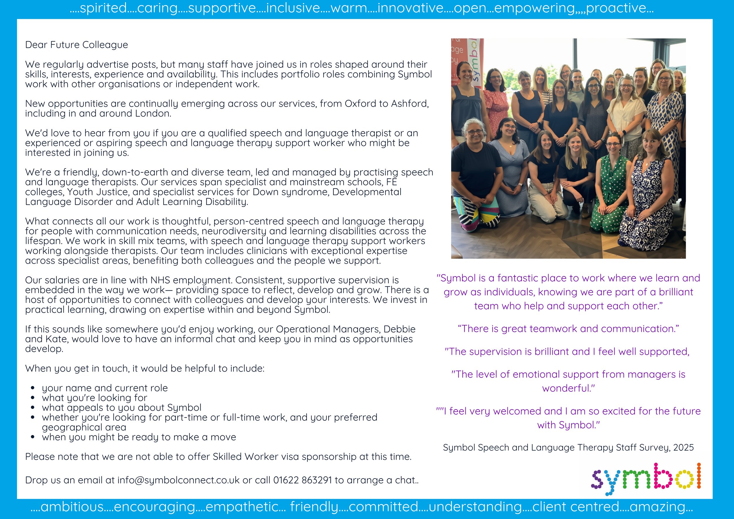 Work With Us - Speech and Language Therapy