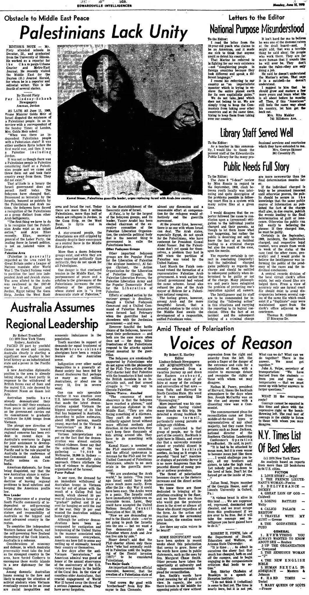 Repost: 1970 article on Arab Division and {{Syrianpalaestinian}} Terrorism