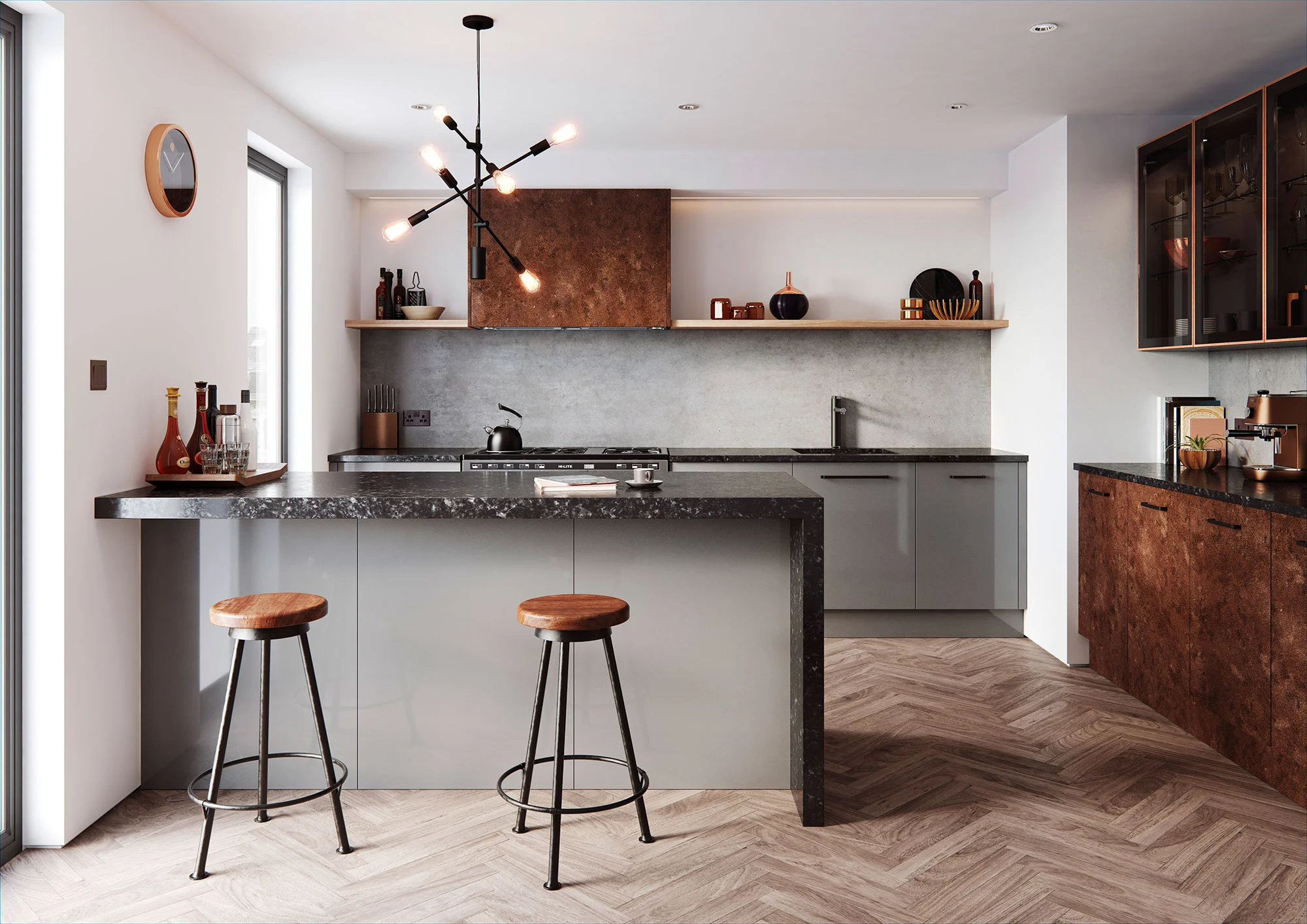 ashdowne-hand-built-kitchens-cosdon-gloss-mid-grey-and-rust.jpg