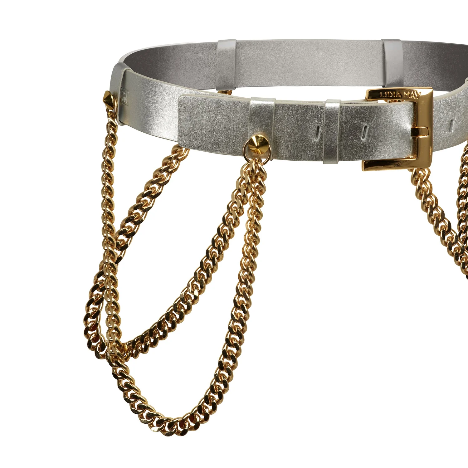 Life LEATHER CHAIN BELT shade gray Men's Designer Belts: Top