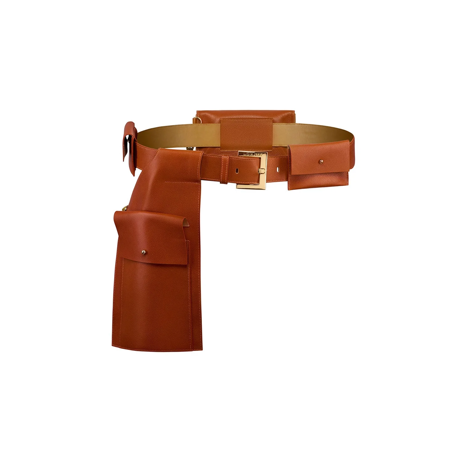 Leather Belt with pockets Elevated Style Leather Utility Belt With Pockets — Lidia May  main image 4