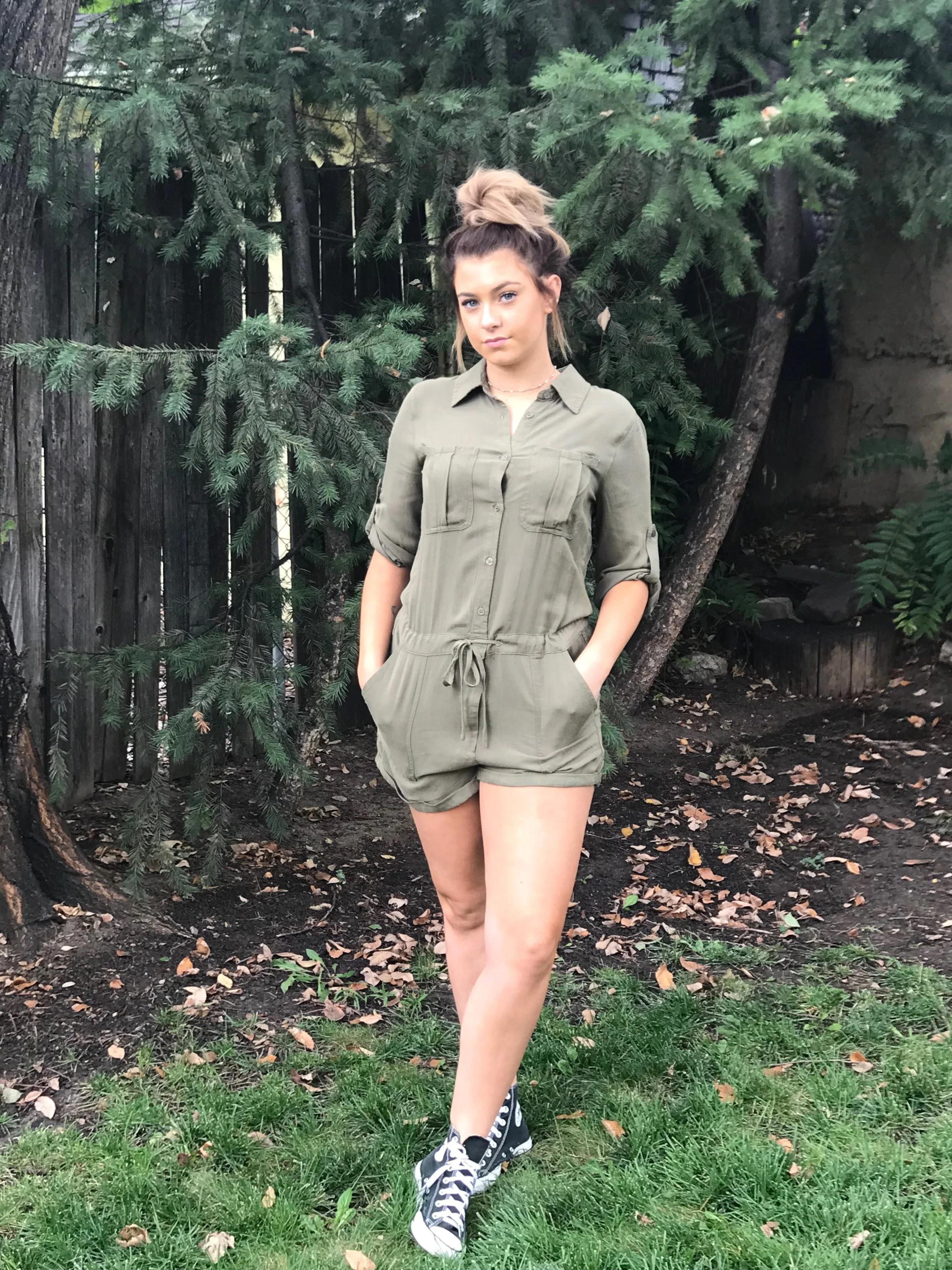 Olive You Utilitarian Romper