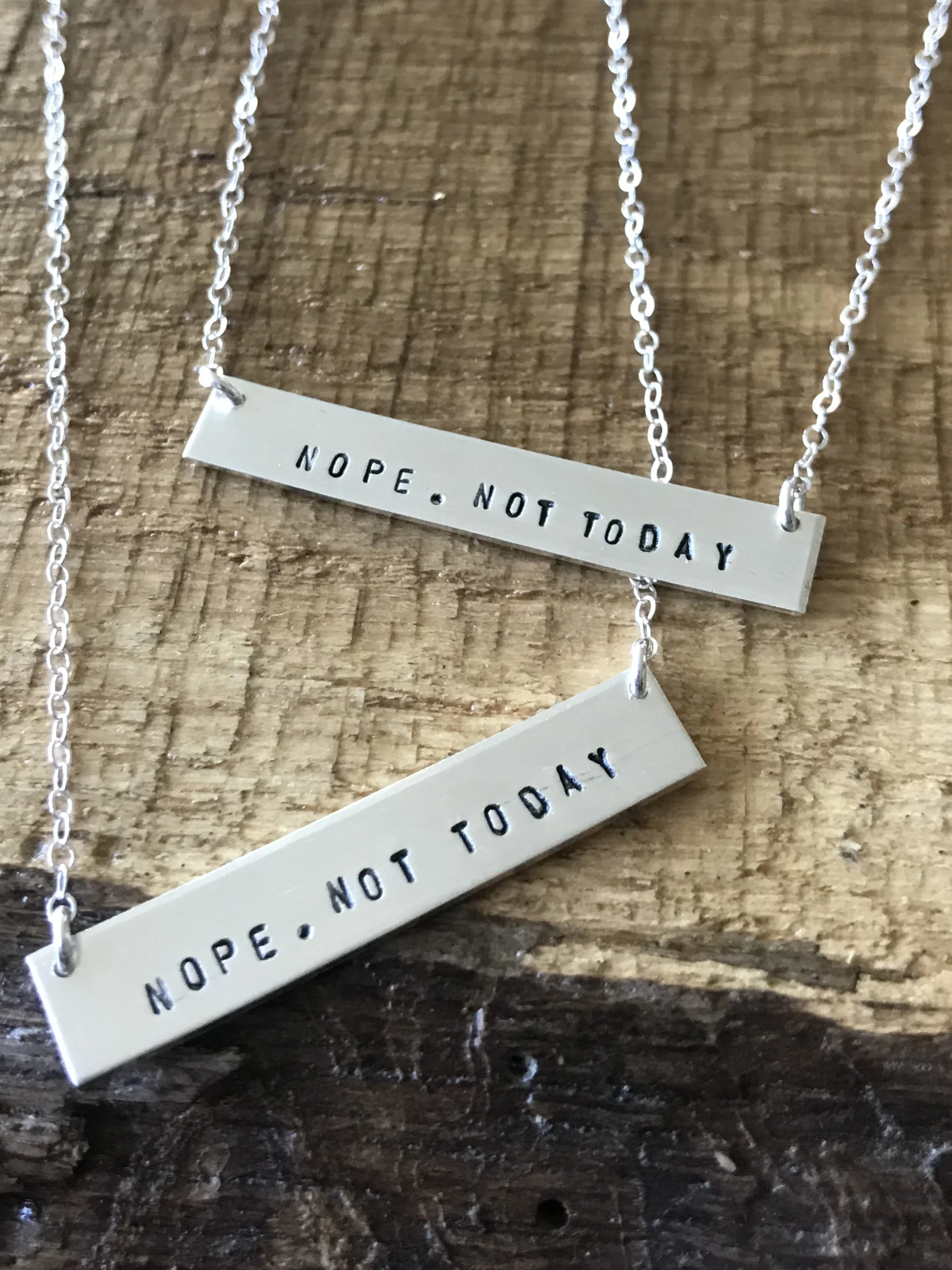 Nope. Not Today Bar Necklace