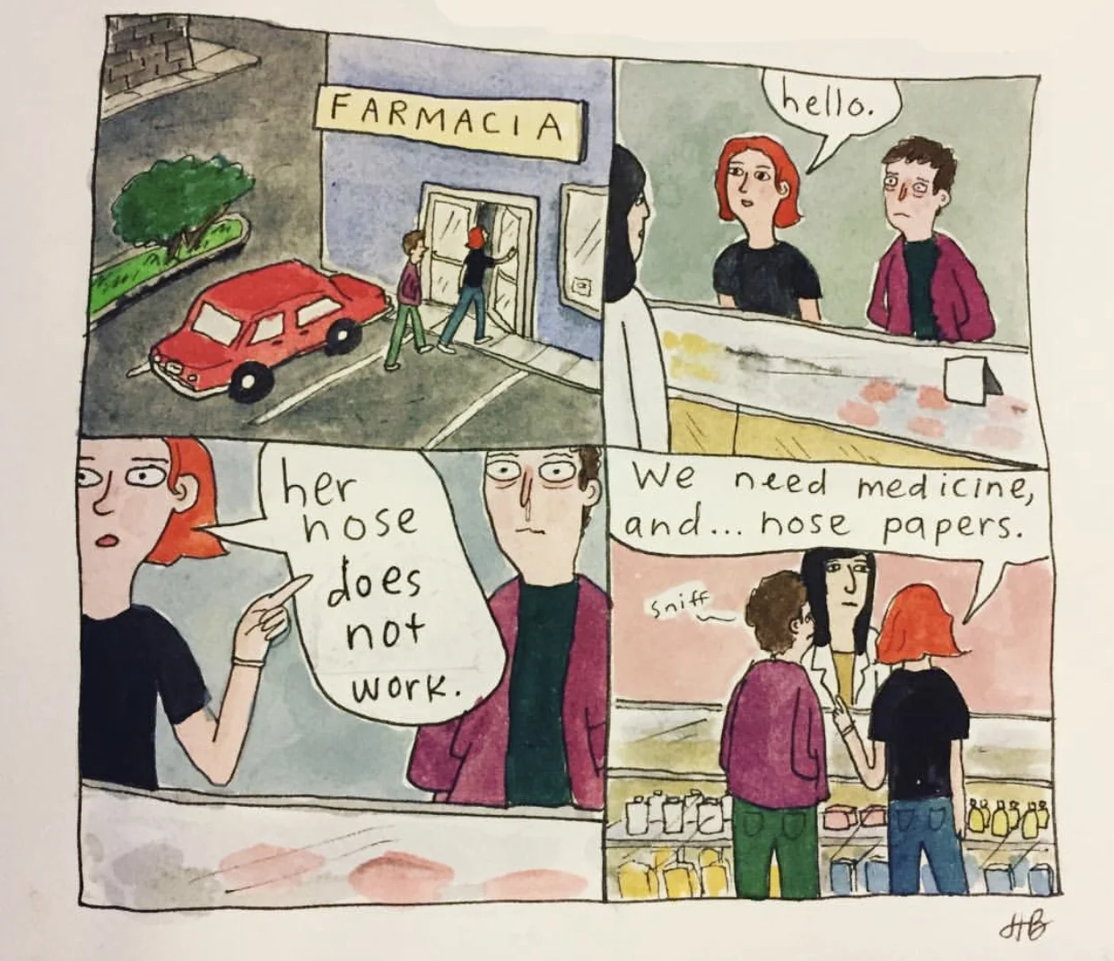 One of Hallie's travel doodles