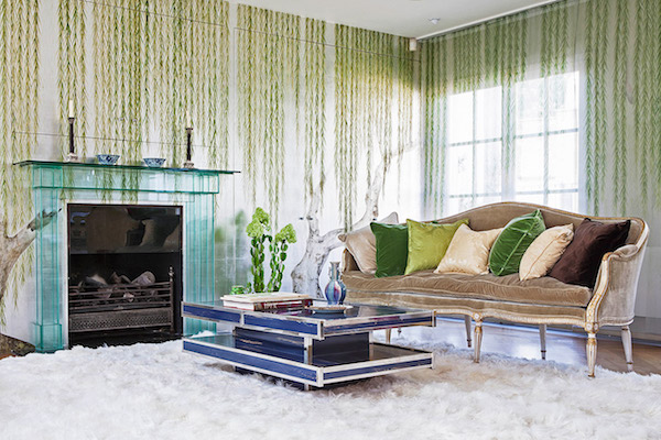 ‘Willow’ design in original colours on Tarnished Silver gilded paper; photo by Dan Marshall. Price available on request