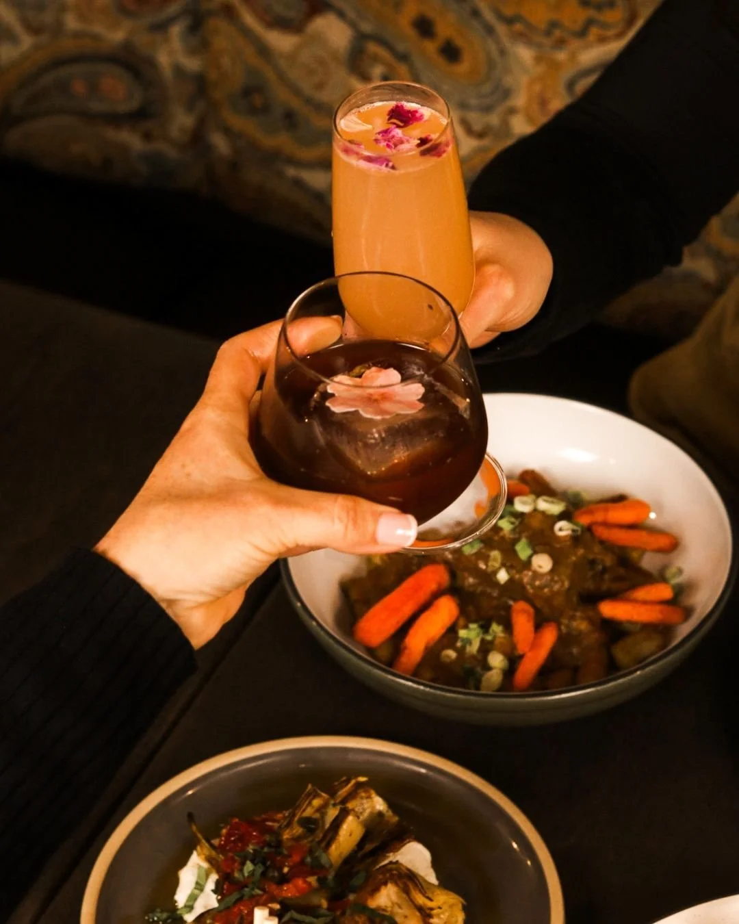 cheers to the (almost) weekend 🥂
date night, moms &amp; dads night out, or just drinks with your people &mdash; Gather is the move. good food, strong cocktails, and the kind of nights you don&rsquo;t forget ✨
see you soon 🤍