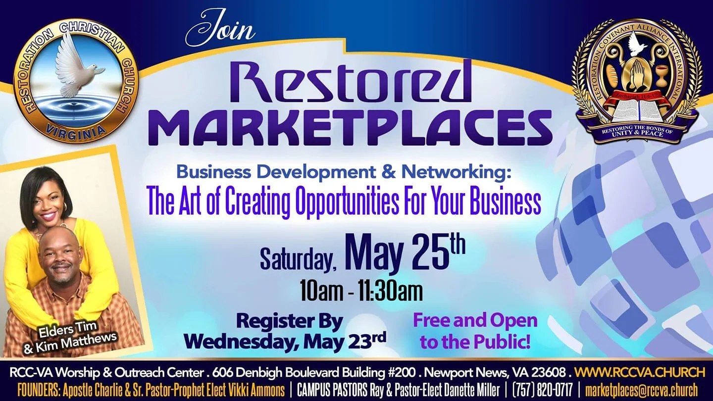 Restored Marktetplaces presents The Art of Creating Opportunities