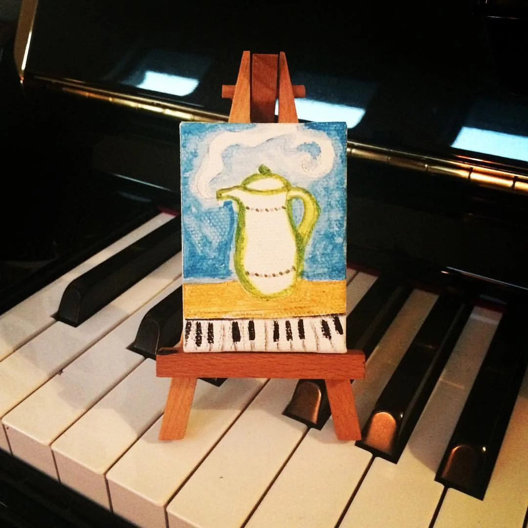 3" x 2" Itty Teapot & Piano Keys - SOLD