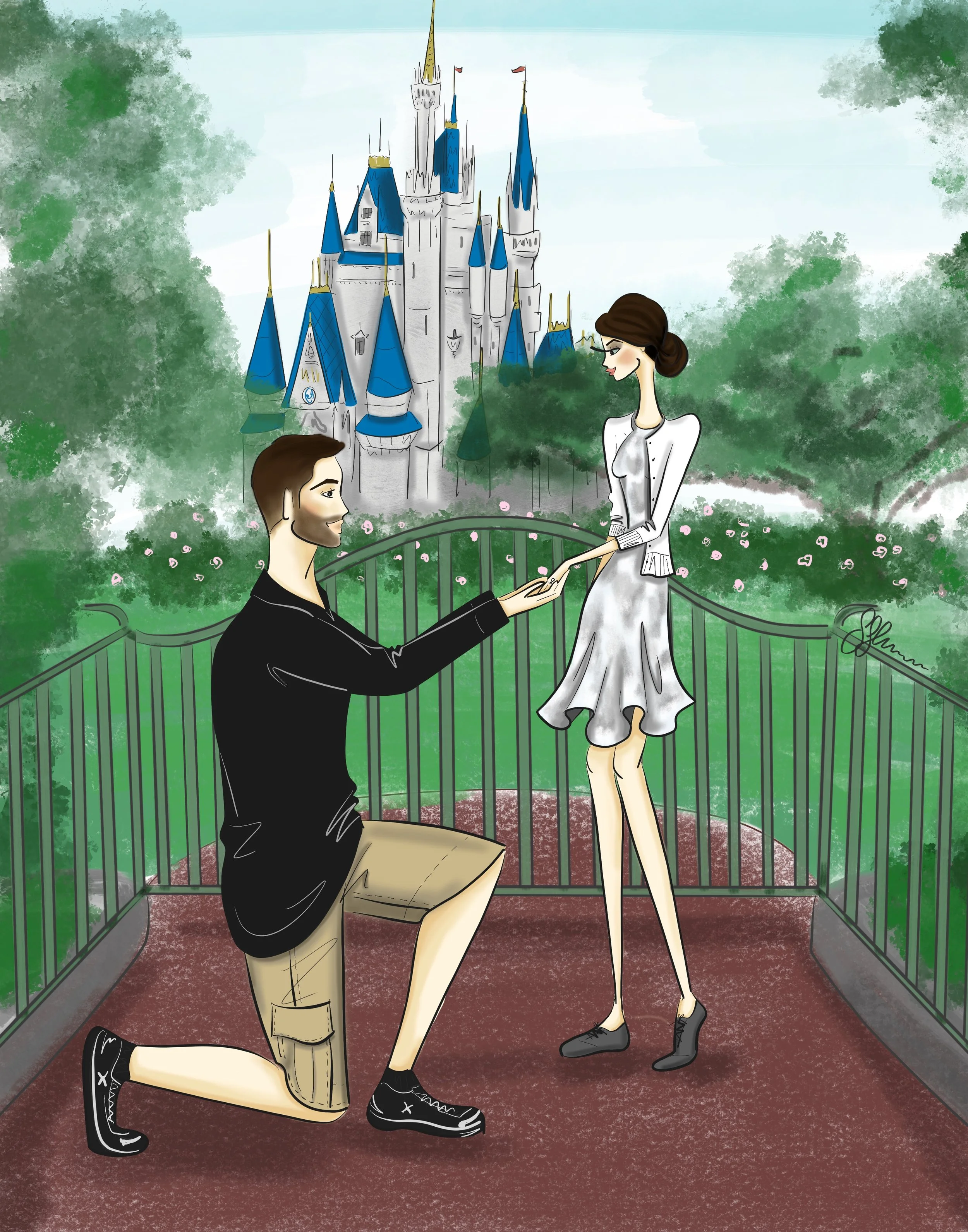 Proposal illustration at Disney World (Copy)