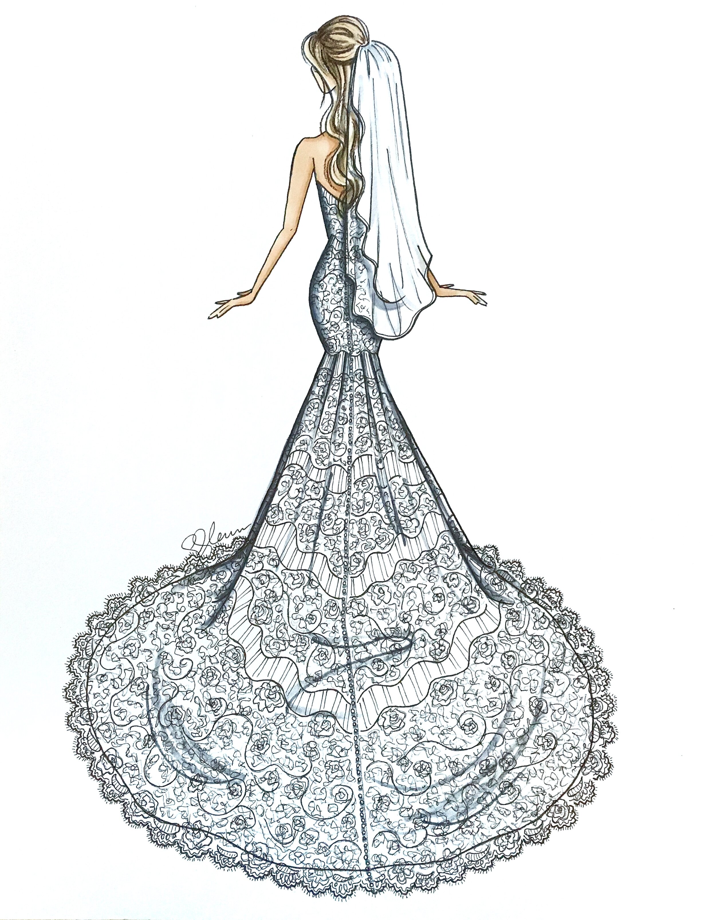 Custom Bridal Illustration — SamiaLynn Illustration & Design