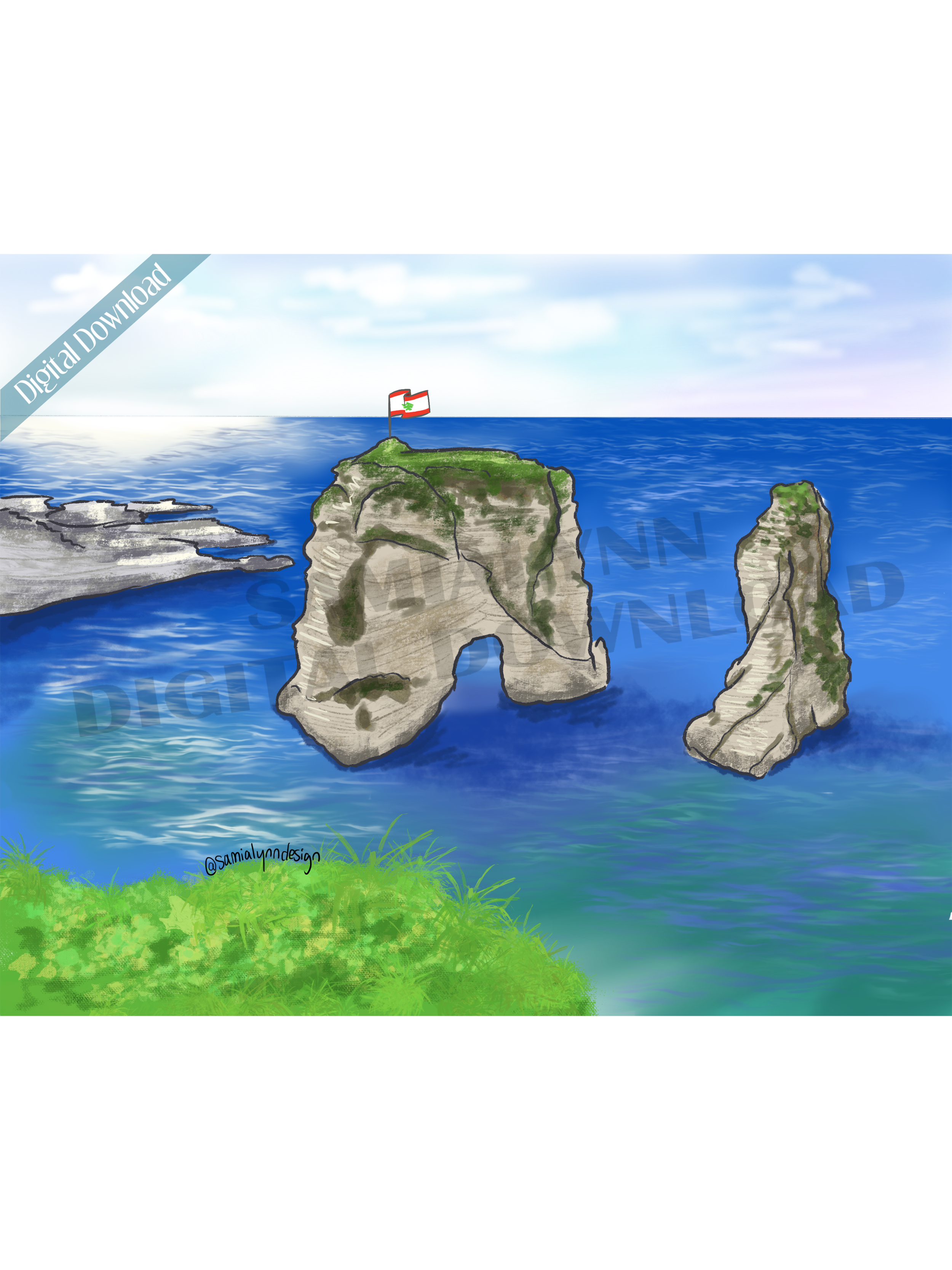 Pigeon Rocks Print beirut