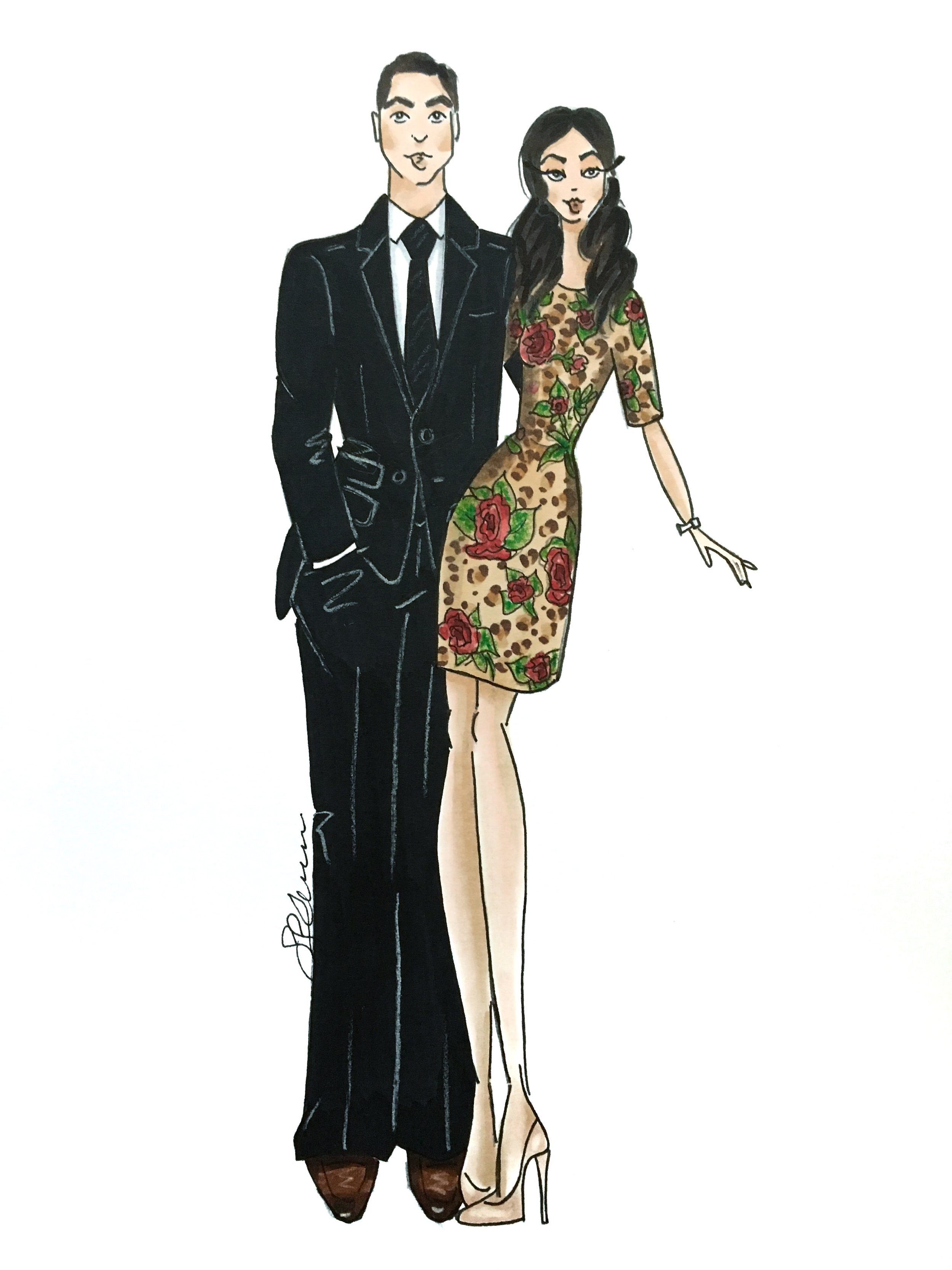 custom couple illustration