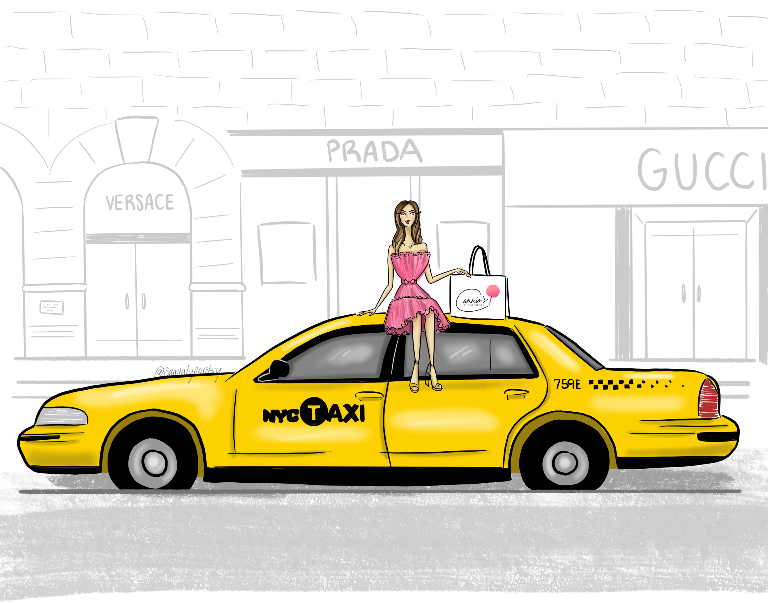 nyc taxi illustration