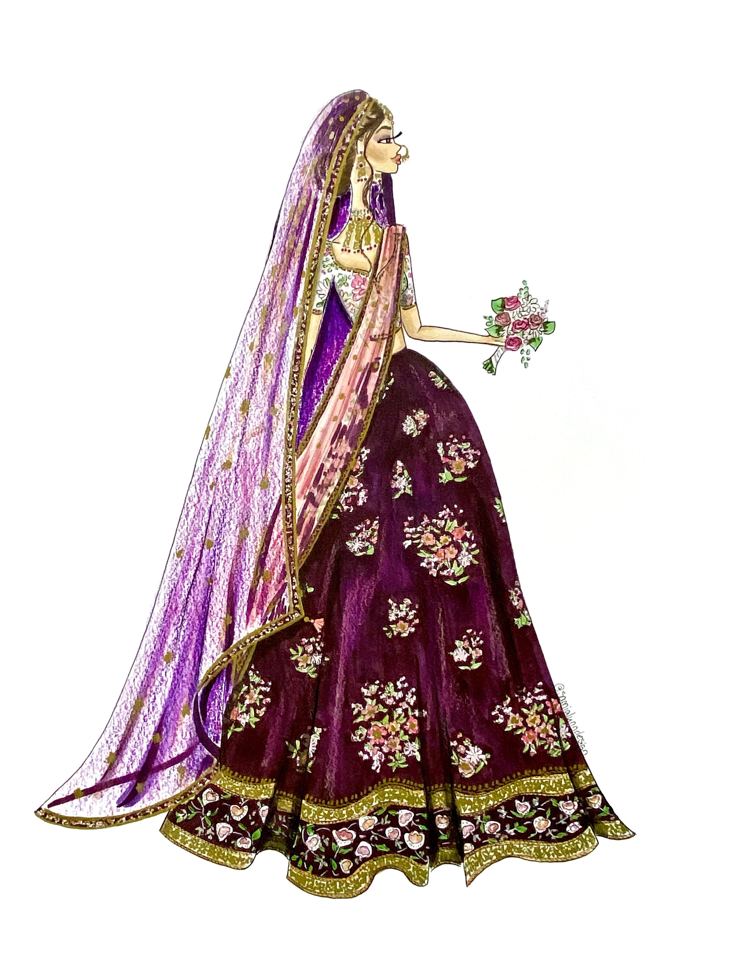 indian bride illustration