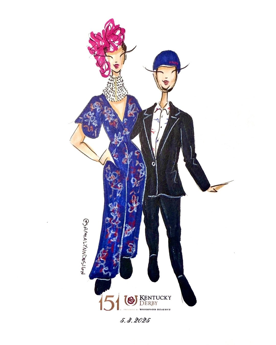 One month ago I had the pleasure of sketching for a @woodfordreserve Kentucky Derby event in NYC 🐎

Everyone&rsquo;s outfits were so fun and its the confirmation I needed to get a fascinator for next year 👒
.
.
.
.
.
#samialynn #kentuckyderby #derb