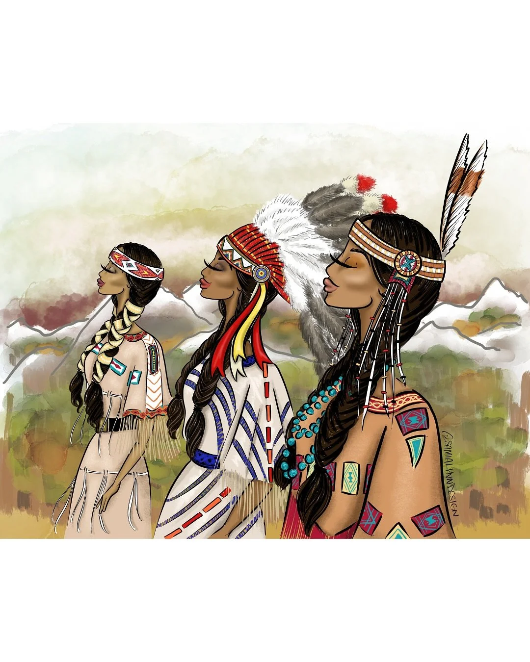 Happy Indigenous Peoples&rsquo; Day! 

A day to connect with the land you live on and honor the cultures and sovereignty of the people native to the US 🧡

Illustration available exclusively on Etsy with your choice of print size at www.samialynn.ets