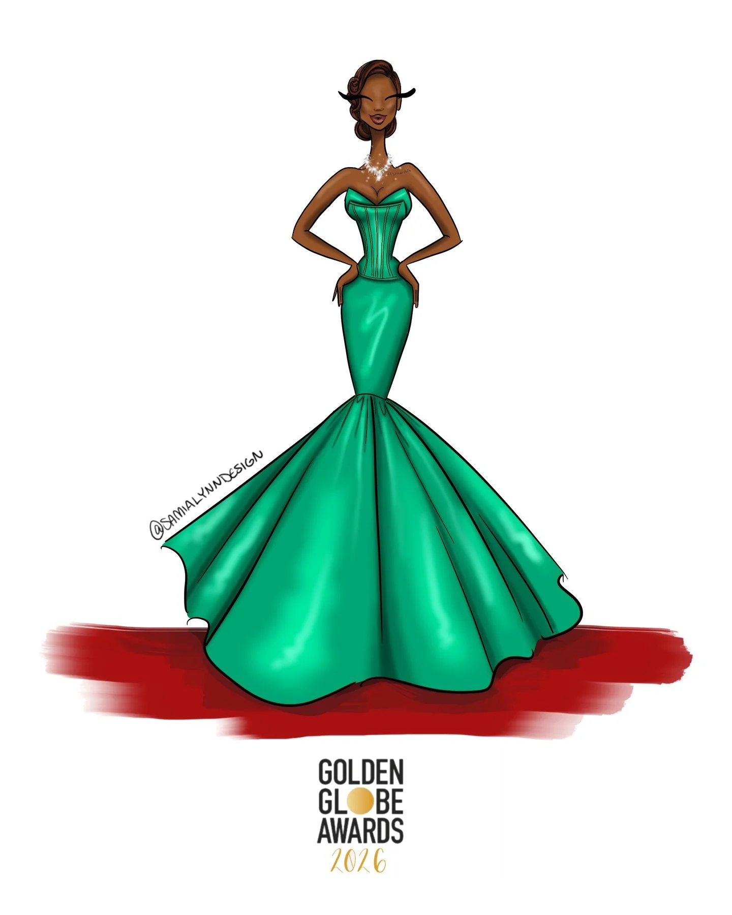 You&rsquo;ll always get me with a dramatic mermaid dress 💚

@olandria looking gorgeous at the @goldenglobes in a stunning @csiriano gown

Style @thereismans 
Designer @csiriano 
Hair @lovetaije
Makeup @kimoramulan
Nails @nailsdid.byginger 
.
.
.
.
.