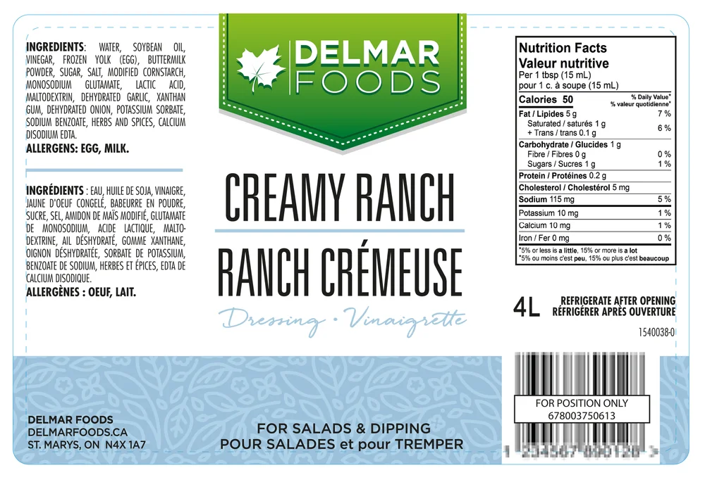 Dressings — Delmar Foods | Private Label Food Manufacturer - Sauces ...