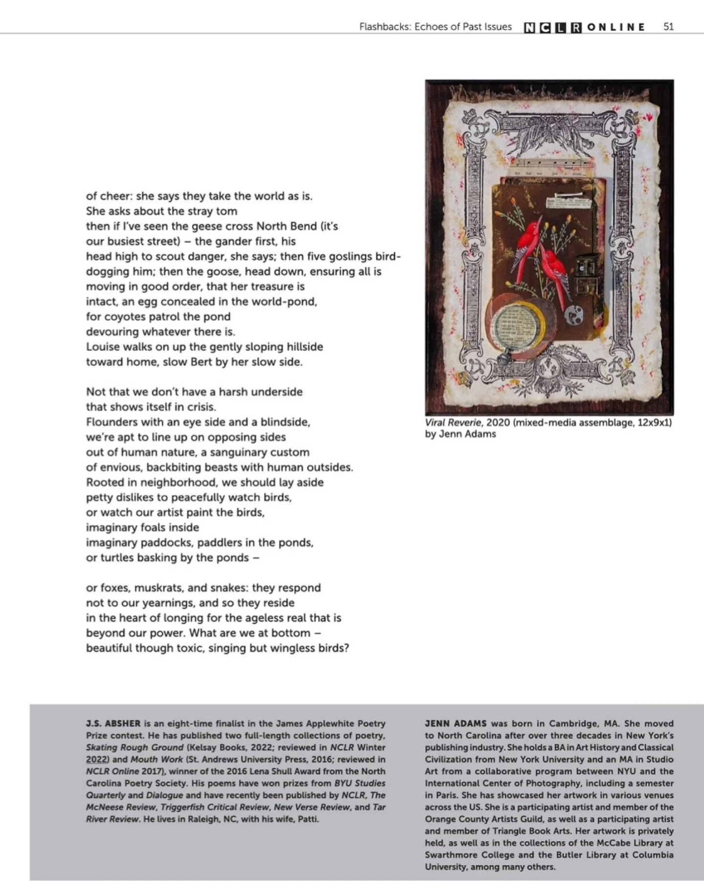 Honored that @ncliteraryreview  published one of my art works with this poem called, &ldquo;Mystic Neighborhood&rdquo; by J.S. Absher in their Winter 2026 issue. I think they go together well!!!

(Slide 2 is the first part of the poem)