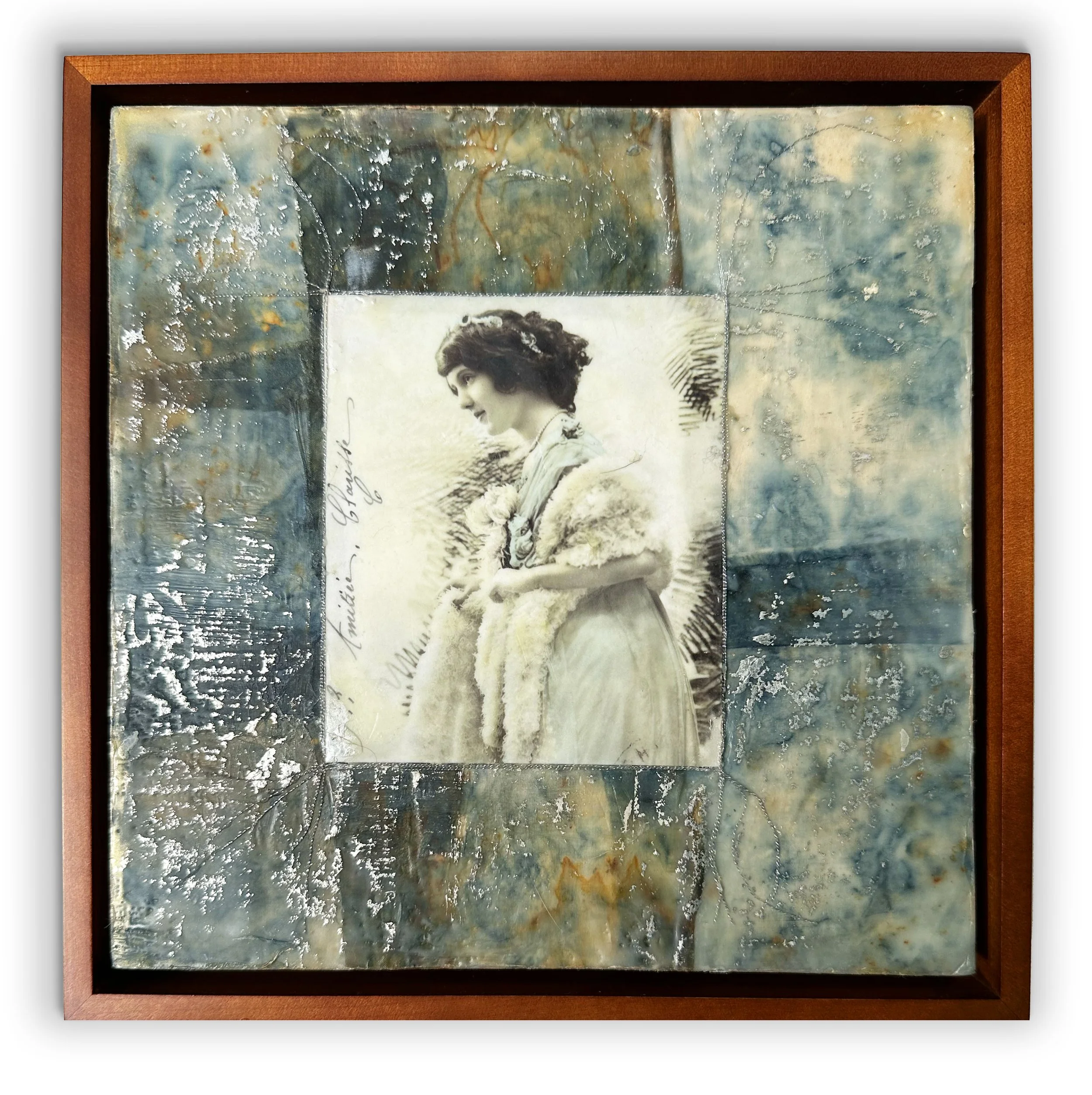 Cher Josephine, Framed 9 x 9 x 2 inches
