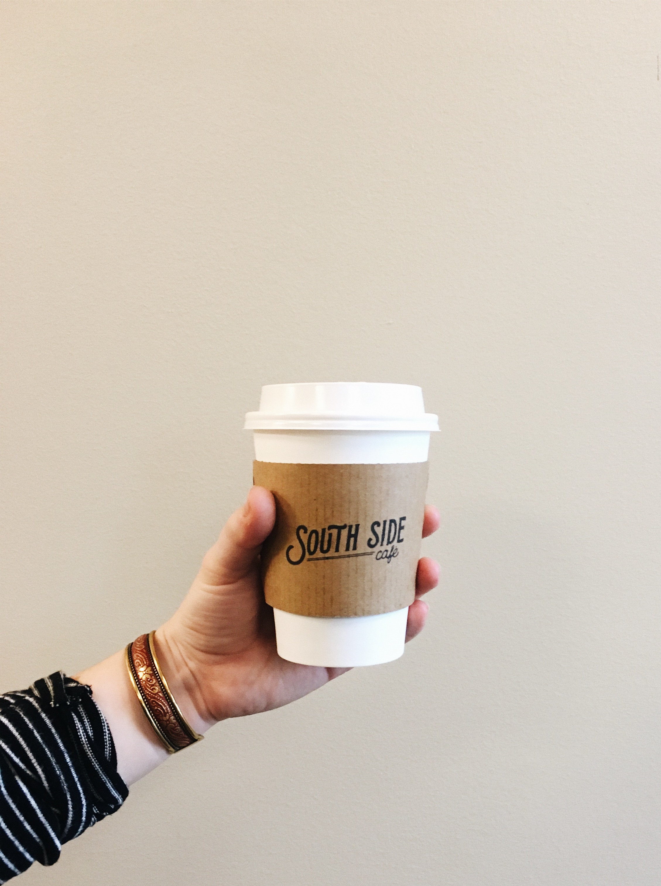 branding and cup sleeve stamp for the south side café
